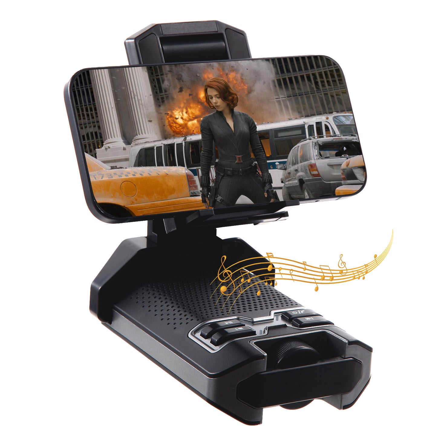 Dcsmges Bluetooth Phone Holder Compatible with Any Smartphone Phone Holder with Wireless Bluetooth Speaker Non-Slip